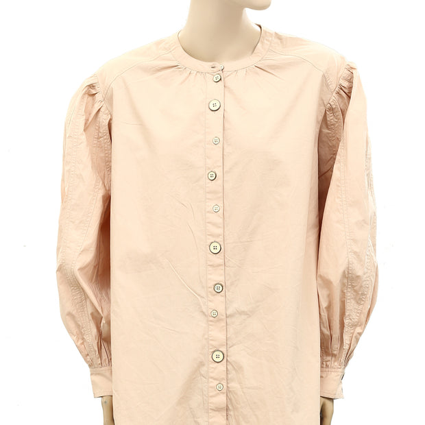 Ulla Johnson Nude Button Down Blouse Top L
