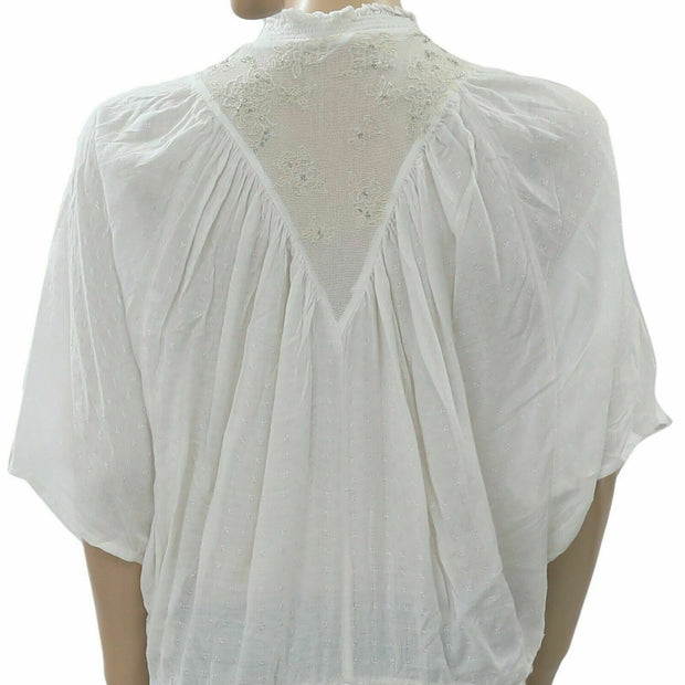 Feather Bone Anthropologie ruffle Blouse Top S