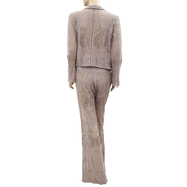 Odd Molly Anthropologie Eyelet Embroidered Blouse Top & Pants Set M-2