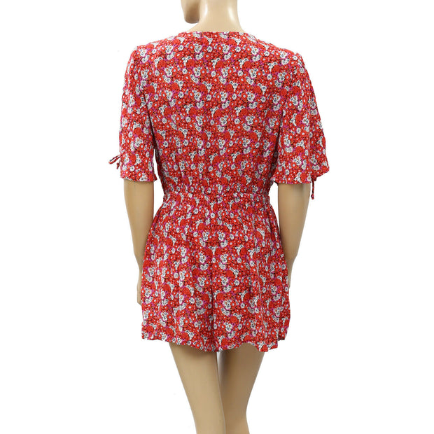 Urban Outfitters Crinkled Floral Romper Dress M
