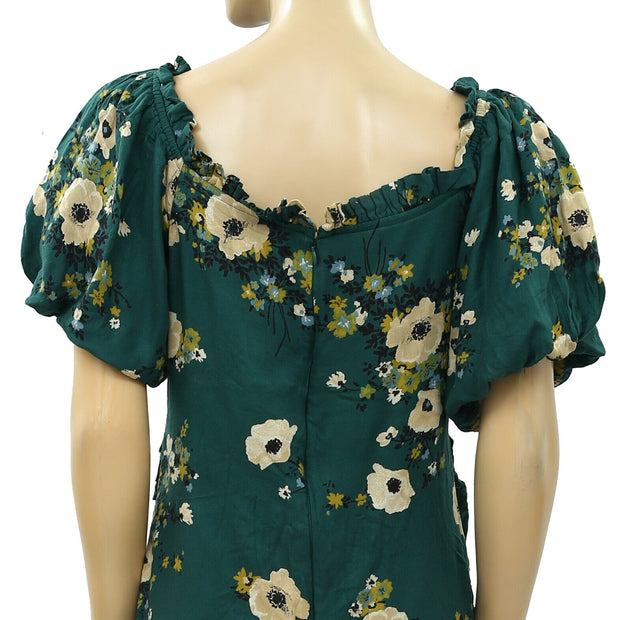 Urban Outfitters Ruched Floral Printed Mini Dress M