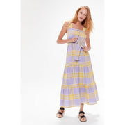 Urban Outfitters Sankaty Linen Ruffle Maxi Dress S
