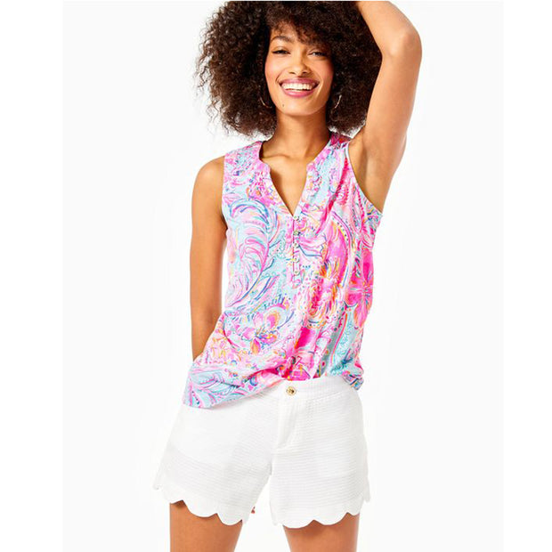 Lilly Pulitzer Essie Smocked Blouse Tank Top