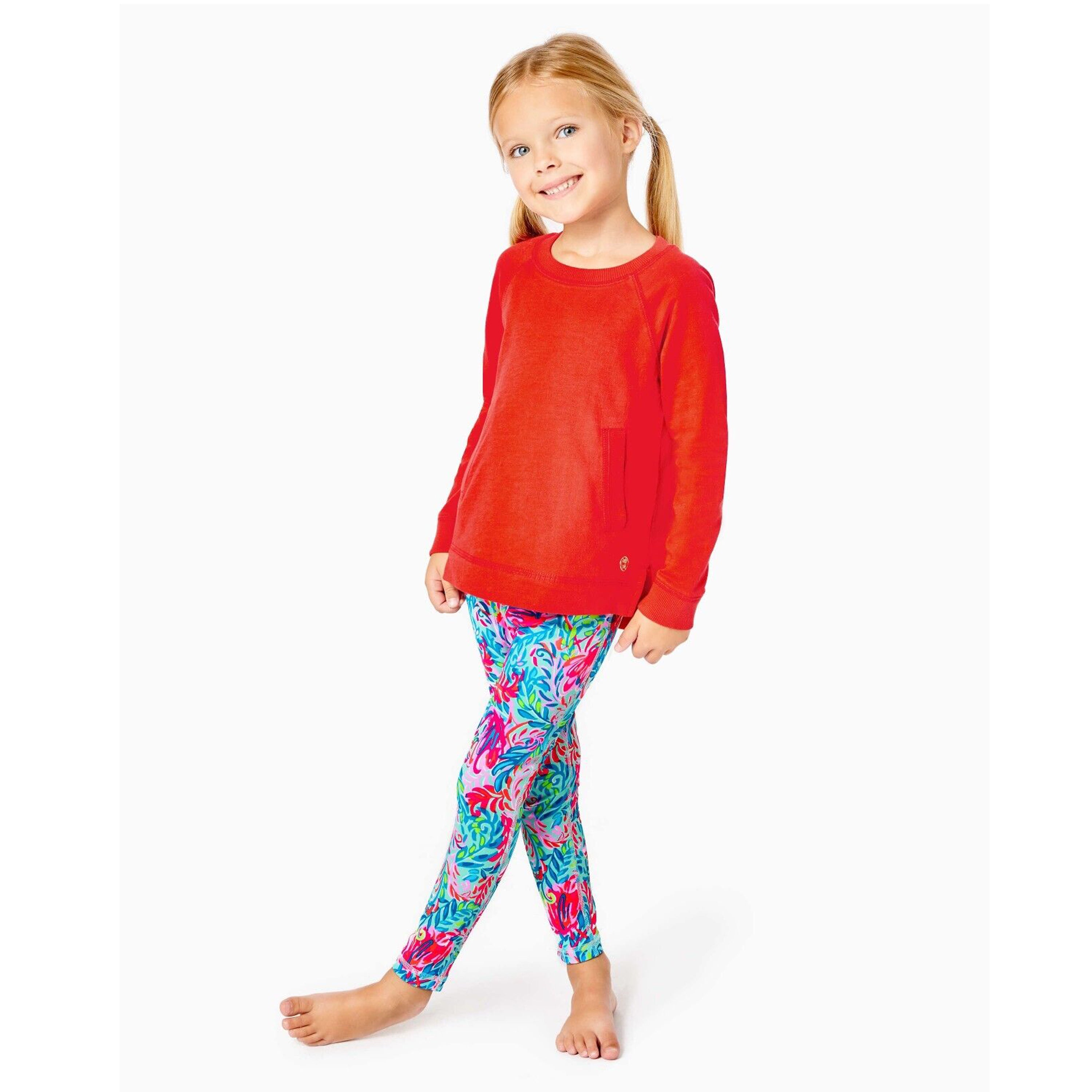 Lilly Pulitzer Girls Luxletic Mini Beach Comber Sweatshirt White