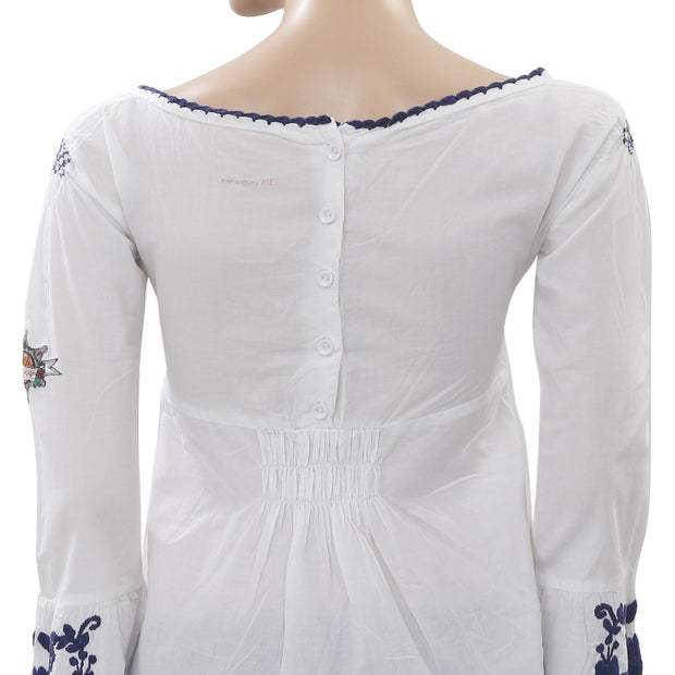 Odd Molly Anthropologie Embroidered Tunic Top XS