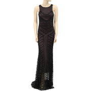 Mac Duggal Beaded Black Maxi Gown Dress