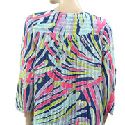 Lilly Pulitzer Printed Blouse Shirt Tunic Top S