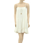 Ecote Urban Outfitters Maddie Tiered Sundress Ivory Mini Dress S