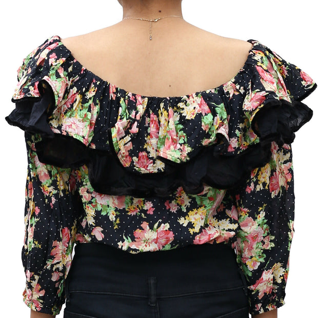 Uterque Floral Printed Bodysuit Top