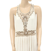 Farm Rio Anthropologie Beaded Embellished Maxi Long Dress M
