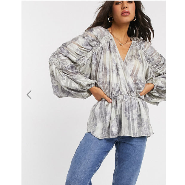 ASOS DESIGN Floral Printed Blouse Top S-6