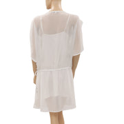 Siberian Beaded Embellished White Mini Dress L-40