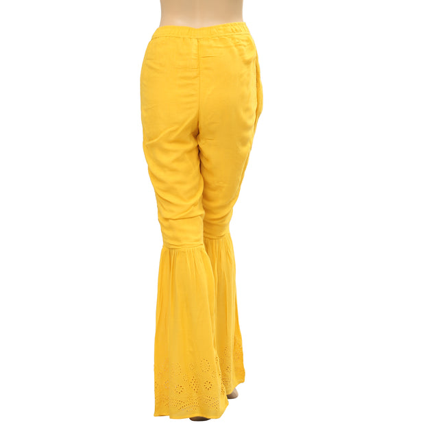 Splash Eyelet Embroidered Palazzo Pants S 4