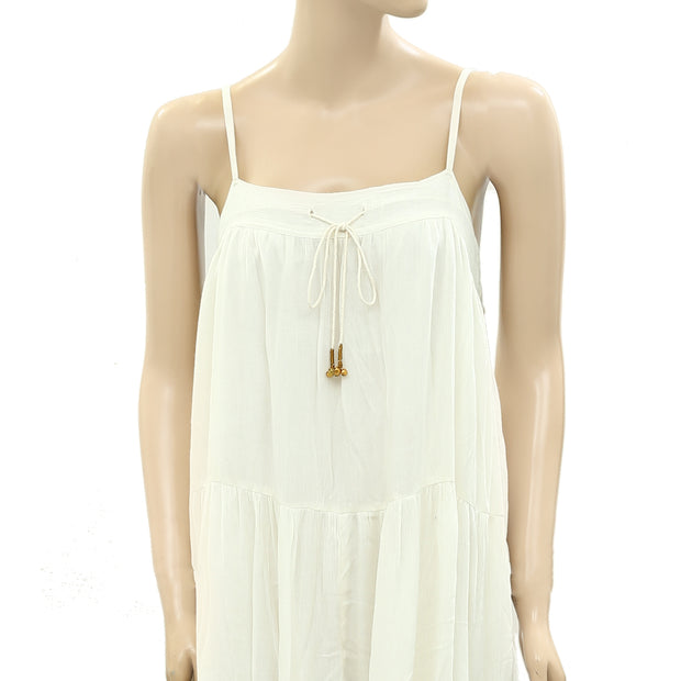 Ecote Urban Outfitters Maddie Tiered Sundress Ivory Mini Dress S