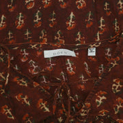 Doen Collection Petunia Happy Flower Block Print Blouse Top