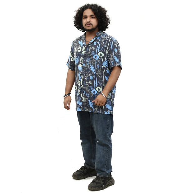 ASOS DESIGN Men's Revere Inspired Print Shirt XL