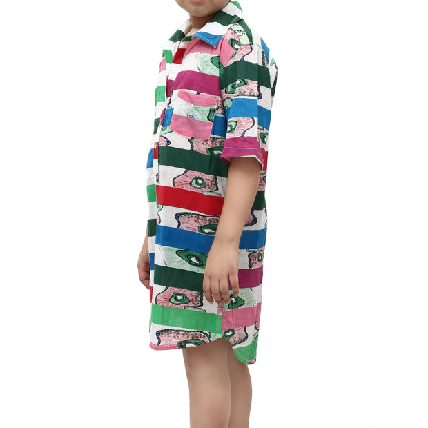 Desigual 儿童女孩花卉印花长袍衬衫上衣