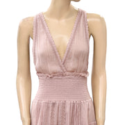 IRO Luster Embroidered Lace Ruffled Flared Mini Dress