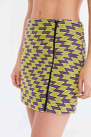Silence + Noise Urban Outfitter Embroidered Zig Zag Mini Skirt M