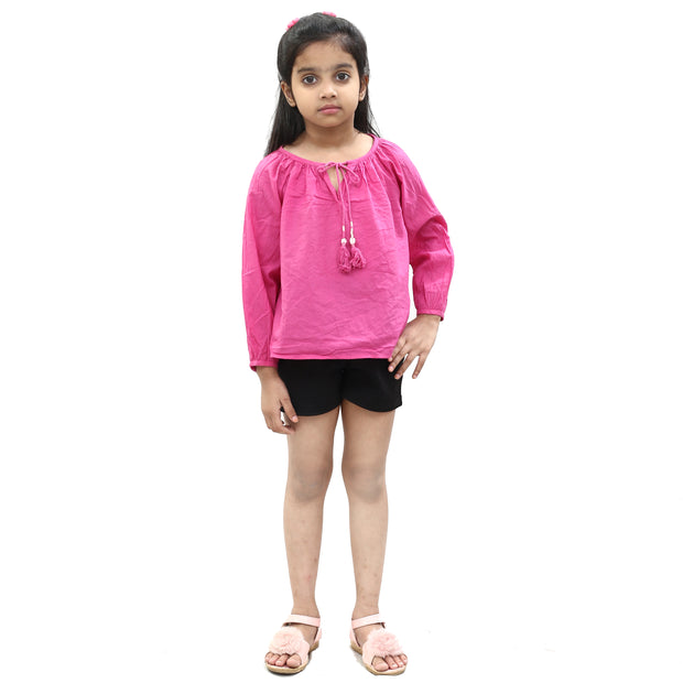 White Chocolate Kids Girls Solid Top 6-7 Years