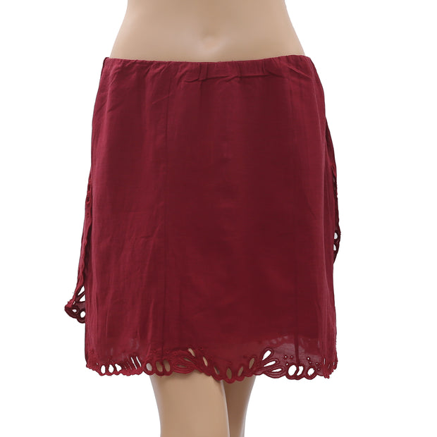 IRO Carina Eyelet Embroidered Mini Skirt M