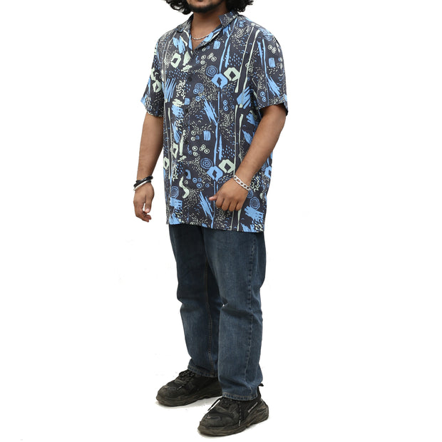 ASOS DESIGN Men's Revere Inspired Print Shirt XL