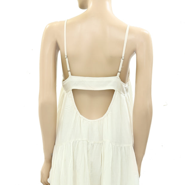 Ecote Urban Outfitters Maddie Tiered Sundress Ivory Mini Dress S