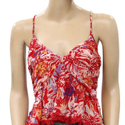 Free People Kahlo Printed Halter Blouse Crop Top