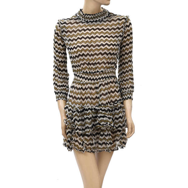 HD In Paris Anthropologie Sierade Zigzag Mini Dress XS