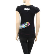 Desigual Printed Sequin Embellished Blouse Top T-Shirt XS