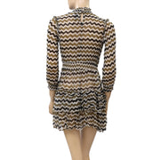 HD In Paris Anthropologie Sierade Zigzag Mini Dress XS