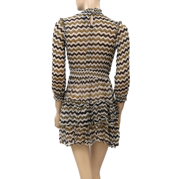 HD In Paris Anthropologie Sierade Zigzag Mini Dress XS