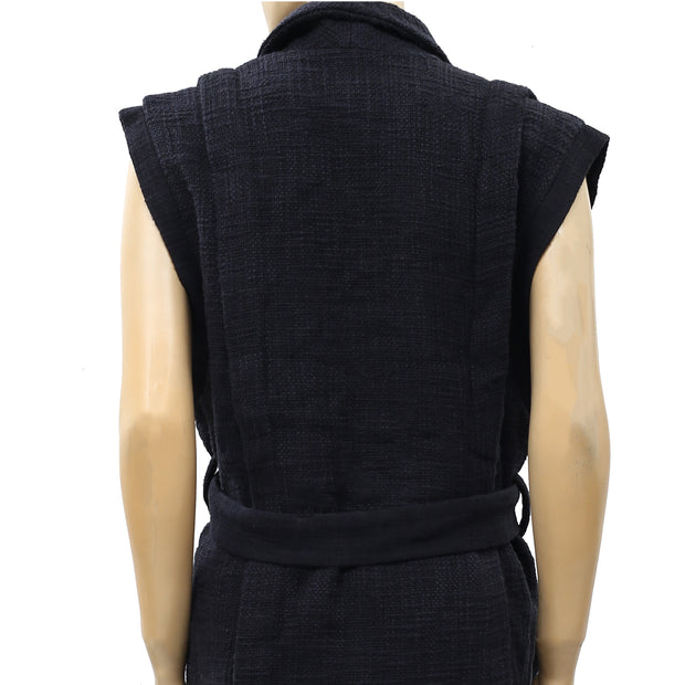 IRO Champlin Pleated Tweed Vest Coverup Top XS 34