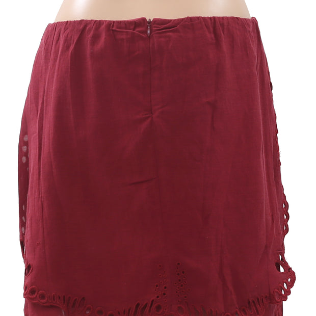 IRO Carina Eyelet Embroidered Mini Skirt M