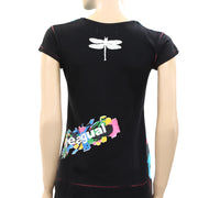 Desigual Printed Sequin Embellished Blouse Top T-Shirt XS
