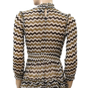 HD In Paris Anthropologie Sierade Zigzag Mini Dress XS