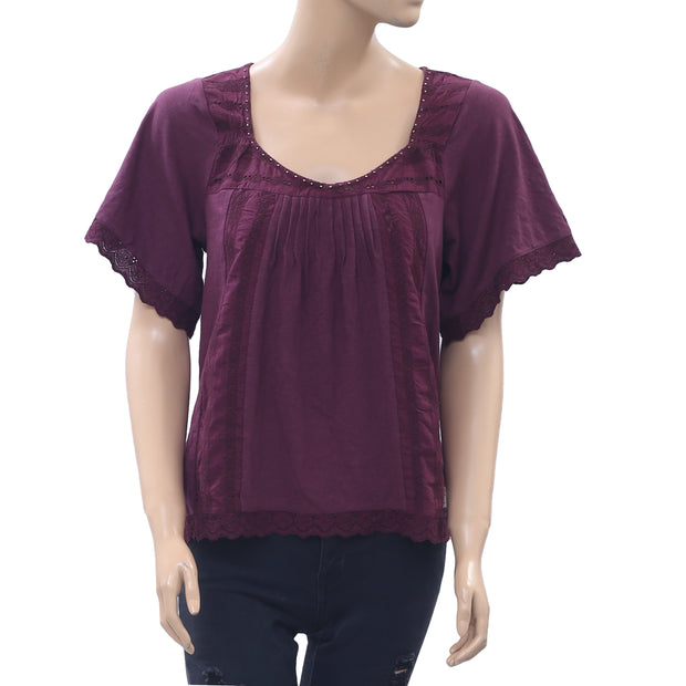 Odd Molly Anthropologie 孔眼刺绣衬衫上衣 XS