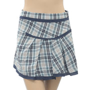 Free People Plaid & Check Printed Mini Skirt S