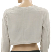 New Free People Long Sleeves Cotton Ivory Shrug Coverup Small S