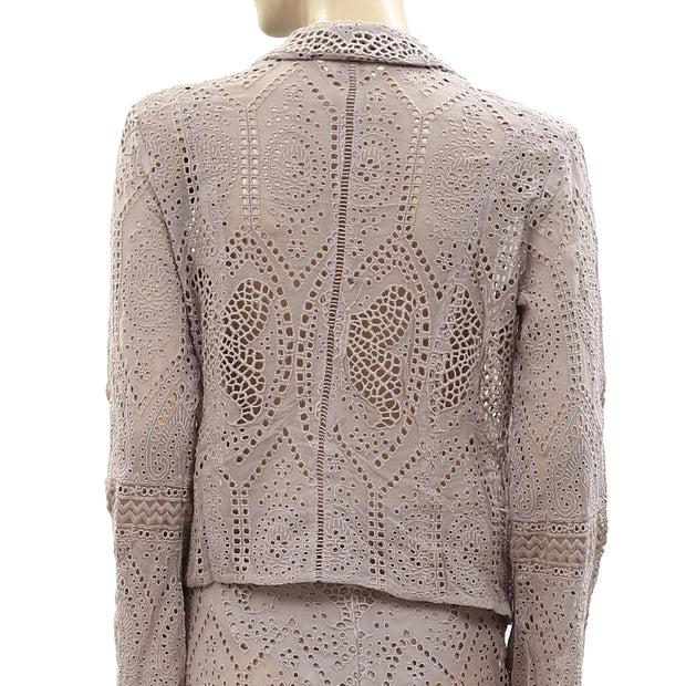 Odd Molly Anthropologie Eyelet Embroidered Blouse Top & Pants Set M-2