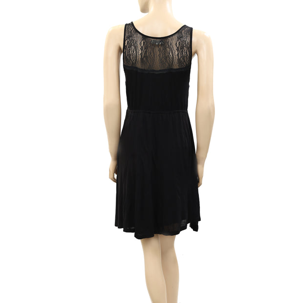 Element Floral Lace Black Tunic Mini Dress XS