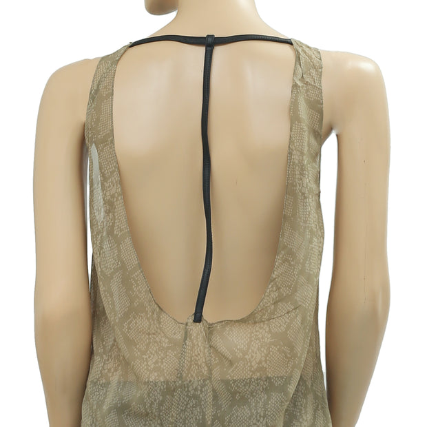 Nicholas K Printed Sleeveless Sheer Tunic Top S