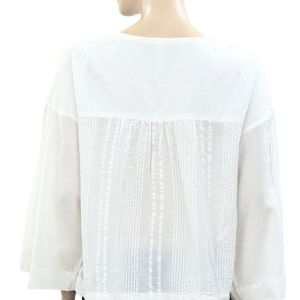 Anthropologie Catrina Embroidered Blouse Top S