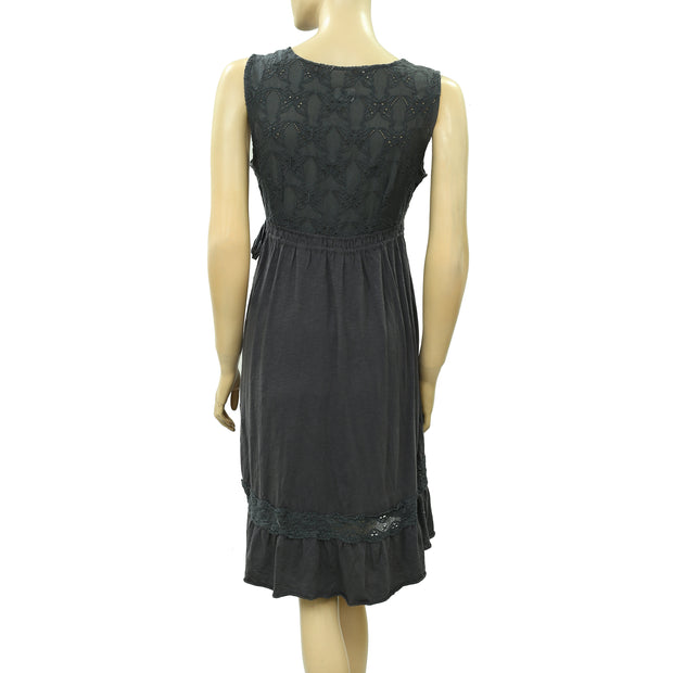 Odd Molly Anthropologie Eyelet Embroidered Mini Wrap Dress XS