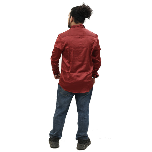 ASOS DESIGN Men's Regular Camp Satin Shirt