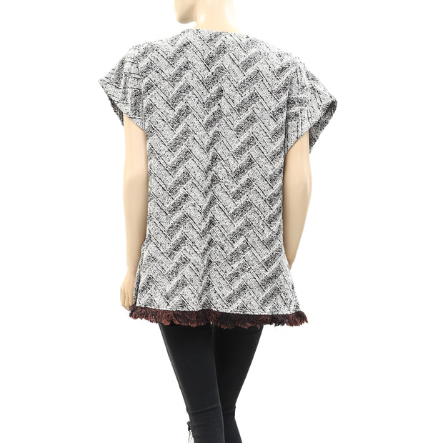Ecote Urban Outfitters Quilted Woven Kimono Jacket Top FS