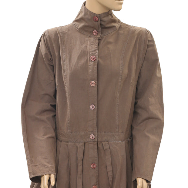 Ewa I Walla Peasant Lagenlook Vintage Buttondown Coat Jacket Dress M