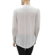 JACHS Girlfriend Lace Up Boho Blouse Top S