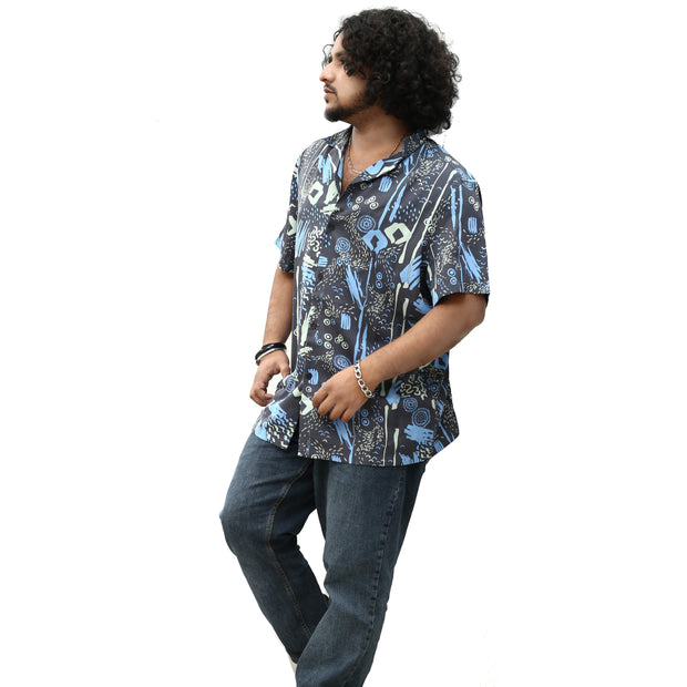 ASOS DESIGN Men's Revere Inspired Print Shirt XL