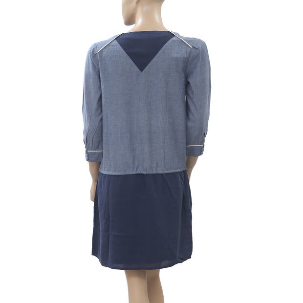 Joe Retro Quarter Blue Cotton Dress S